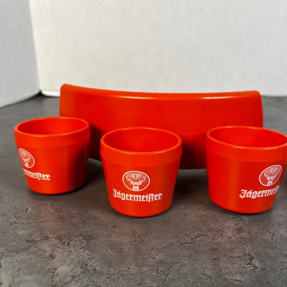 Jägermeister 6 Shooter Orange Shot Glass Holders Barware Set Hip Pants Placement